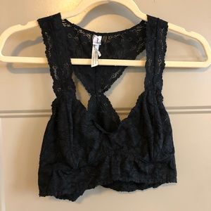 Free People Black Lace Bra Size L